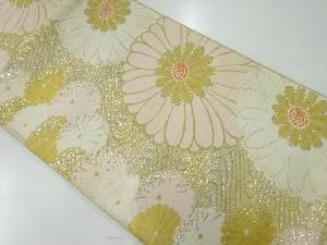 アンティーク　菊模様織出し袋帯（材料）